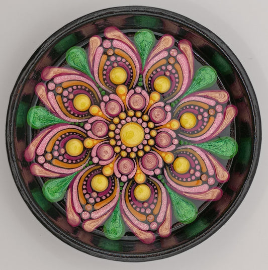3.3" Pink Orange Trinket Dish
