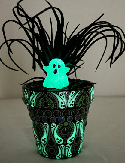 Glow-in-the-Dark Halloween Floral Pots