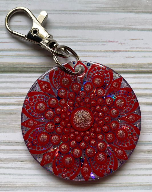 Red Glitter Keychain