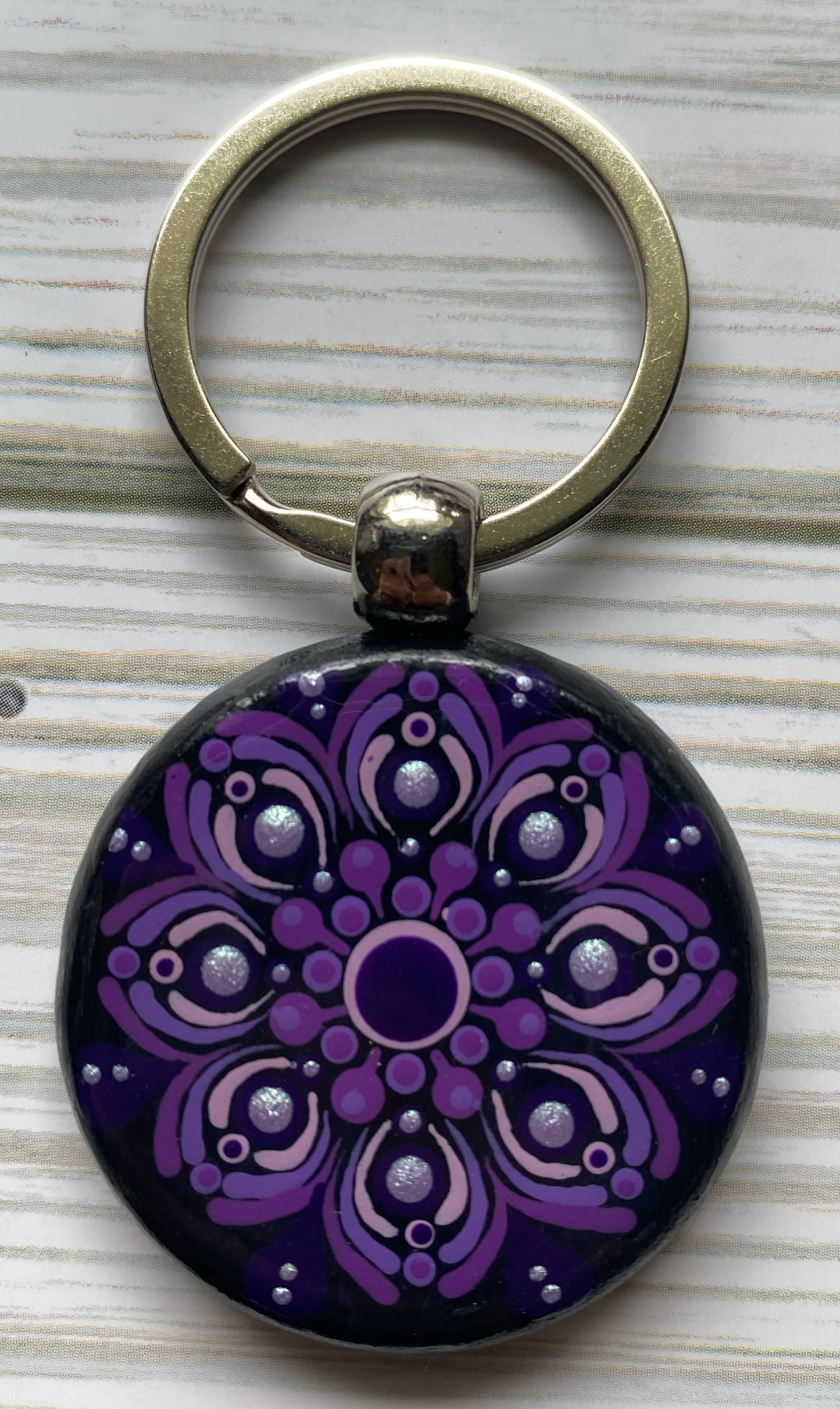 Purple Wood Keychain