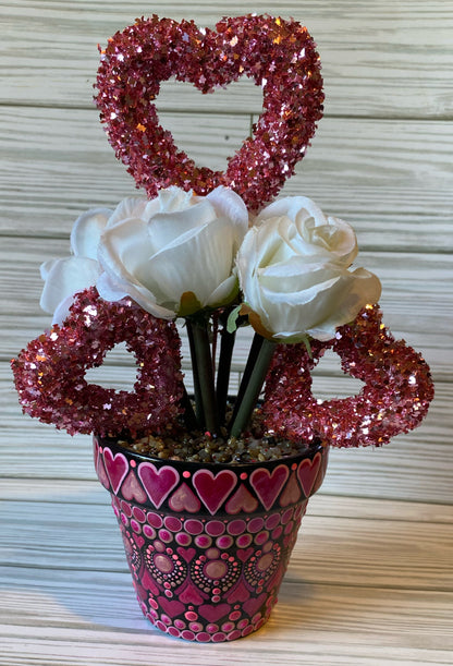 Valentine's Day Floral Pot