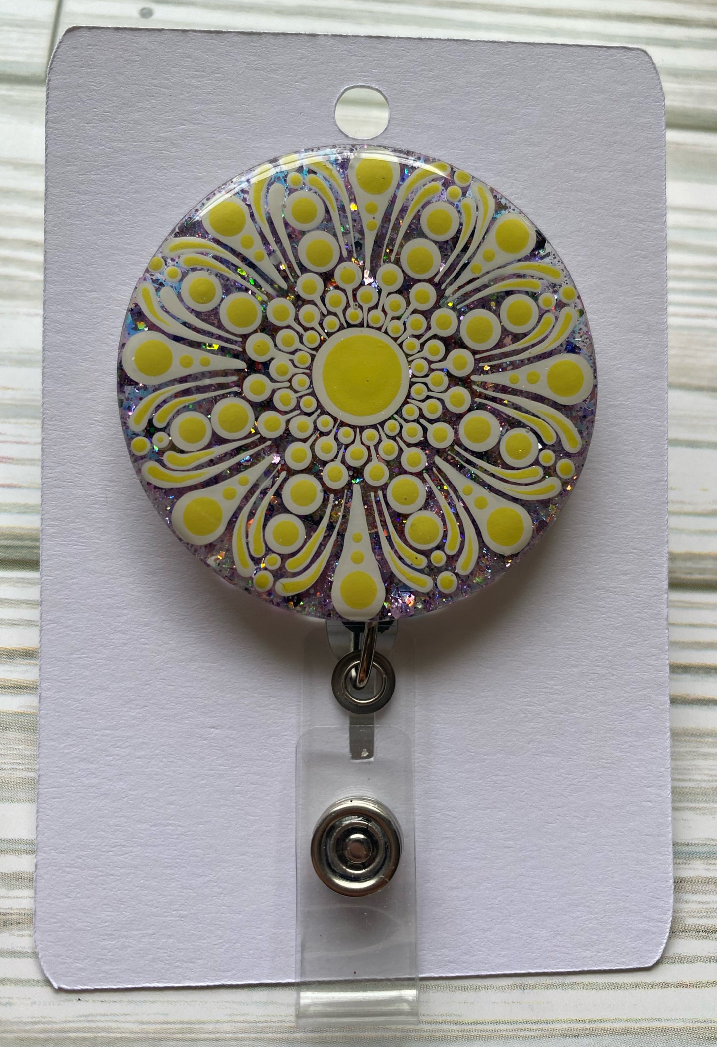 Yellow Glitter Badge Reel
