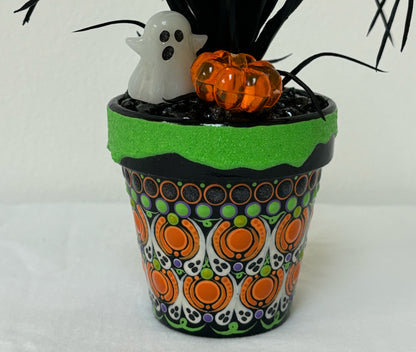 Glow-in-the-Dark Halloween Floral Pots