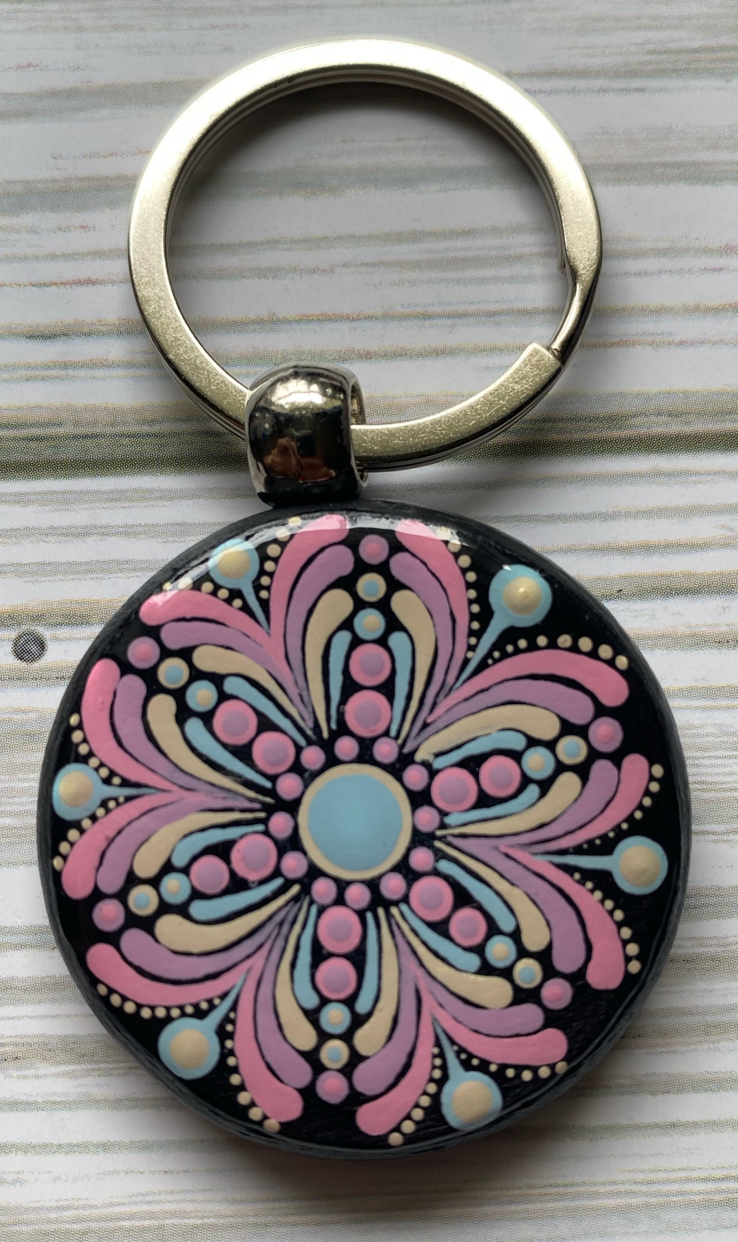 Pastel Wood Keychain