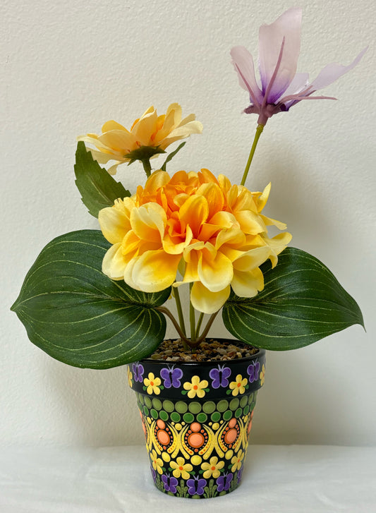 Yellow Floral Pots