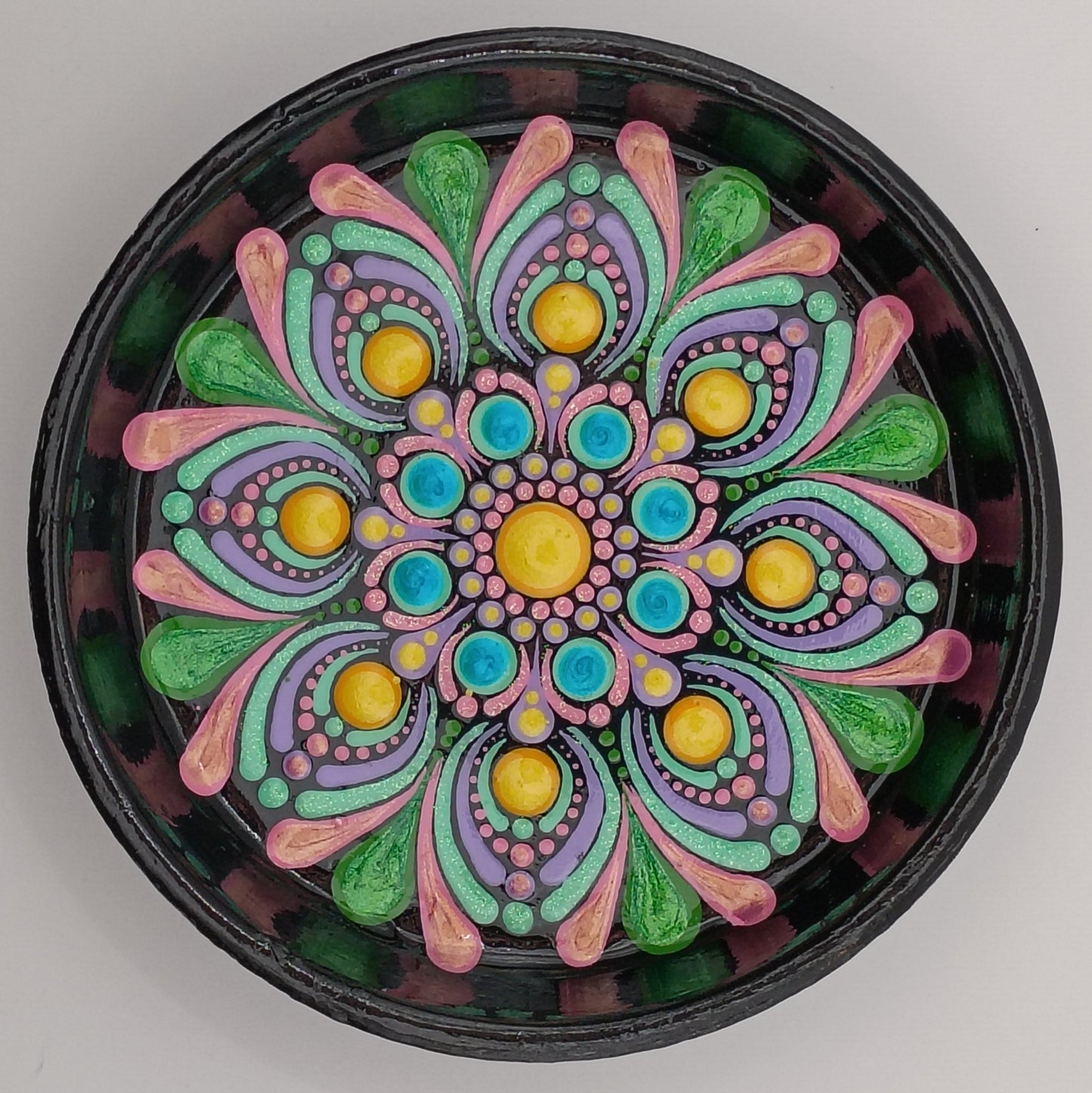 3.3" Pink, Purple & Teal Trinket Dish