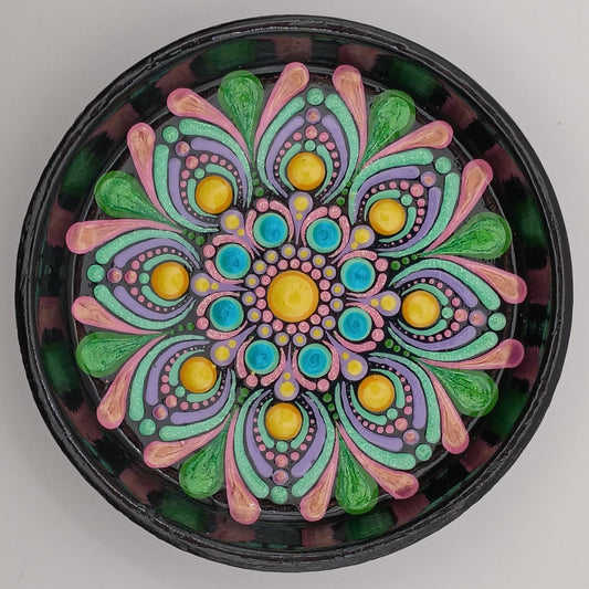3.3" Pink, Purple & Teal Trinket Dish