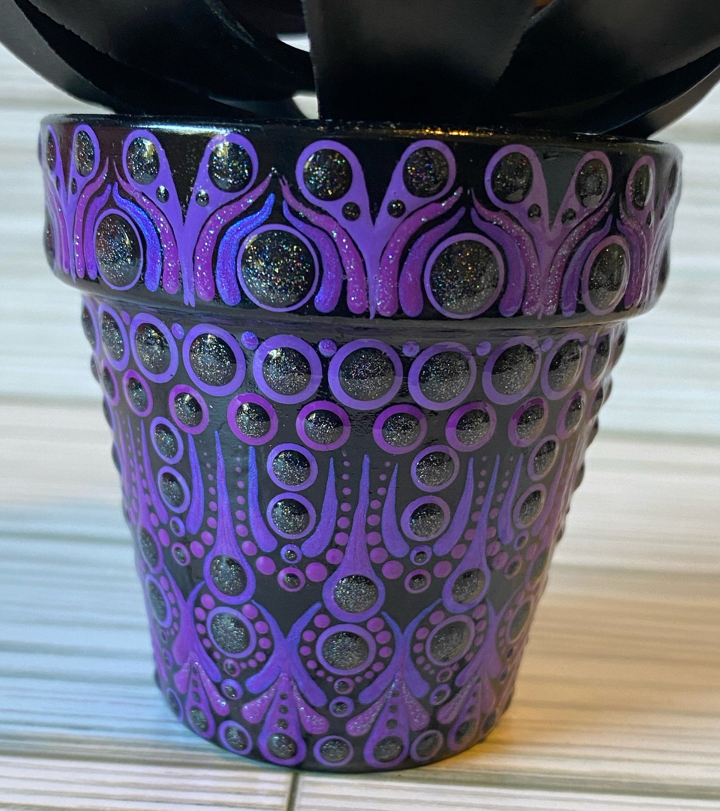 Purple Floral Pot