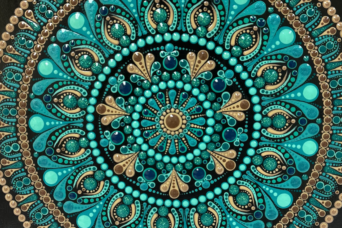 8" x 8" Teal & Tan Wood Canvas