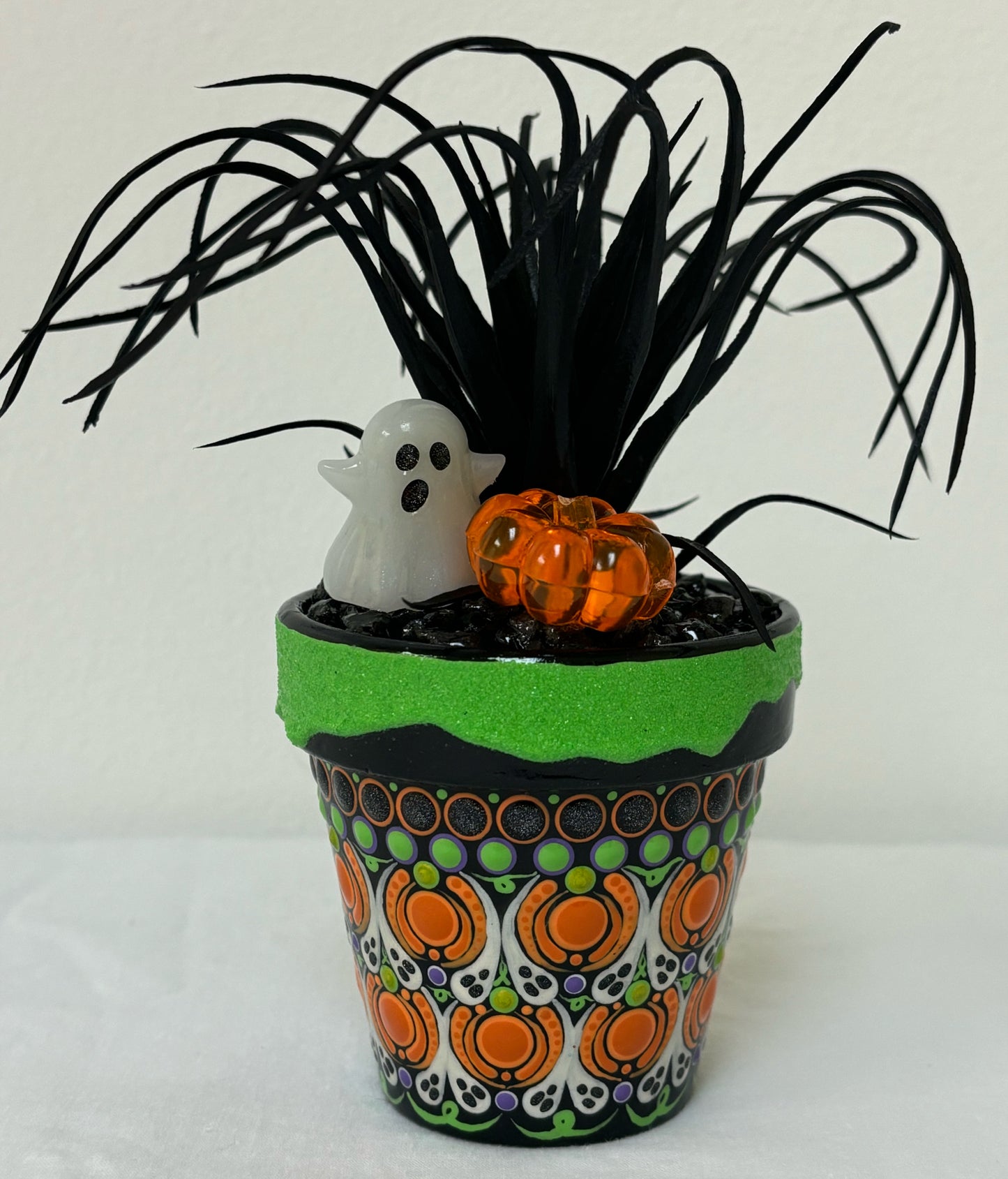 Glow-in-the-Dark Halloween Floral Pots