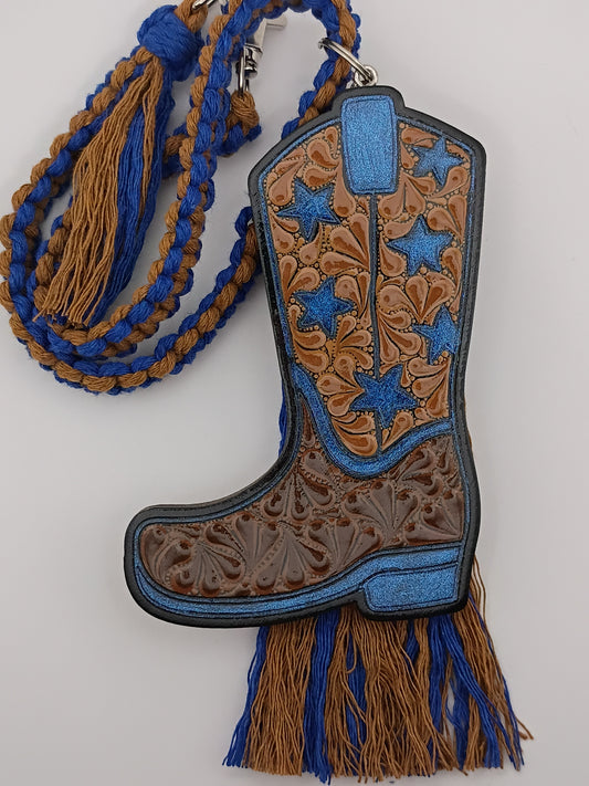 Dark Blue Colorshift Cowboy Boot Car Charm