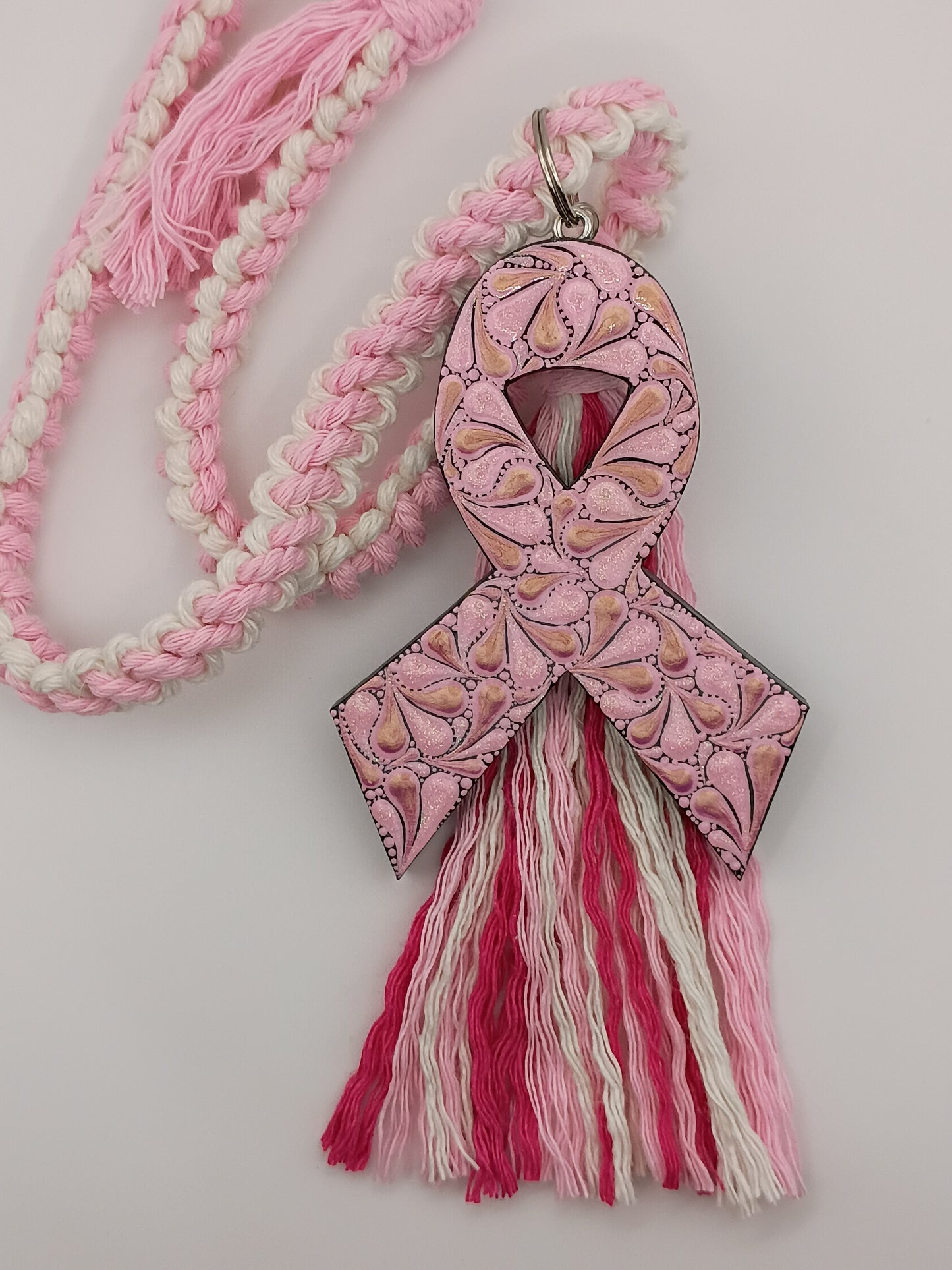 Pink Ribbon Car Charm