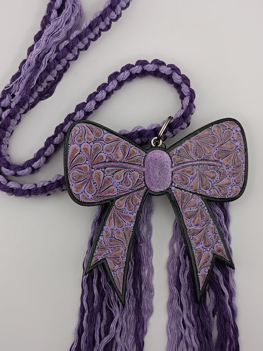 Purple Bow Car Charm