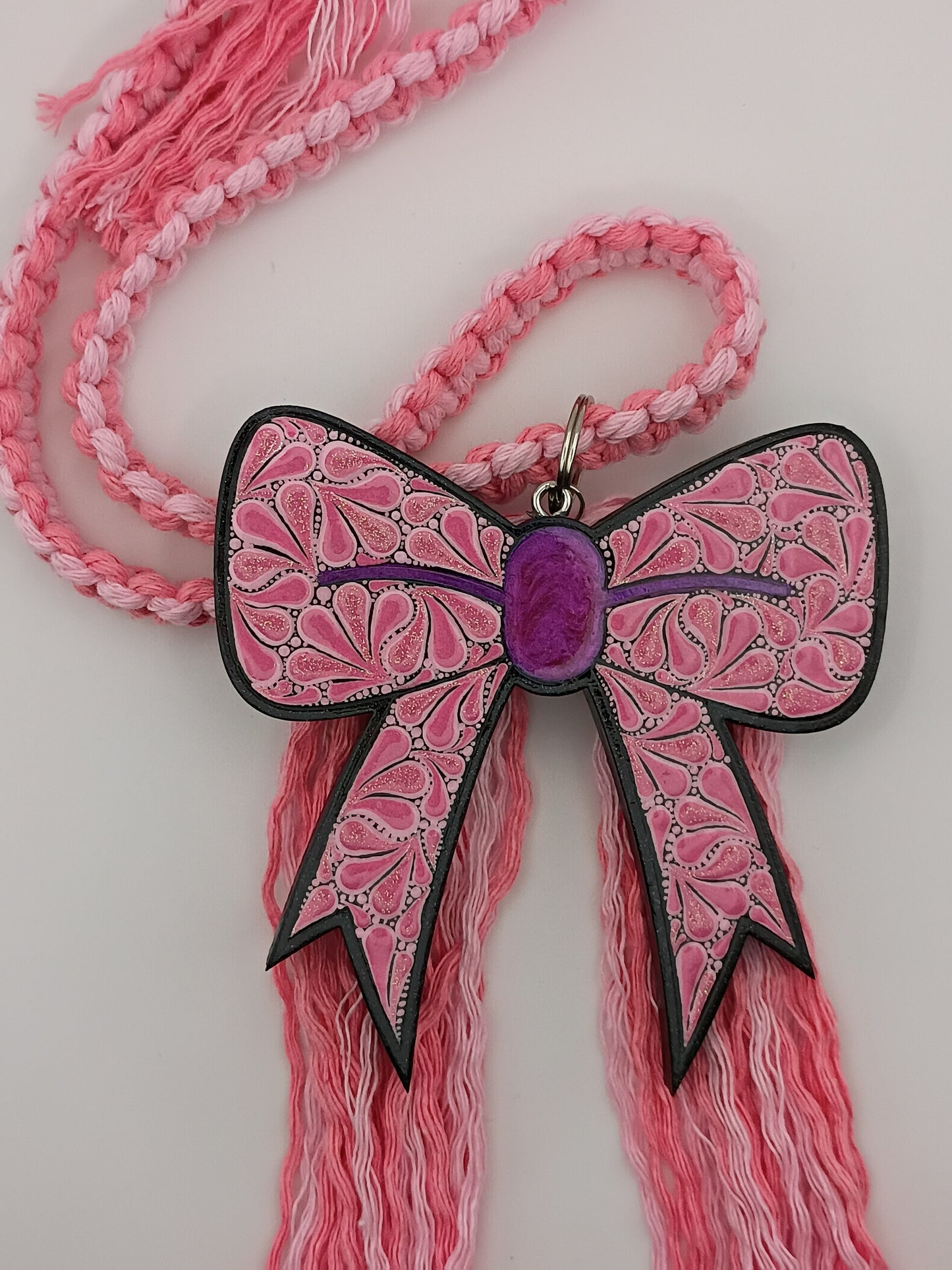 Pink Bow Car Charm