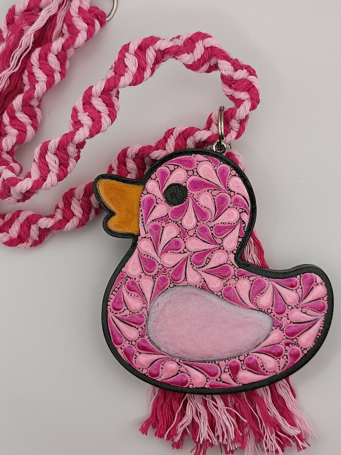 Pink & Dark Pink Rubber Ducky Car Charm