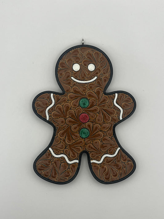 4" Red & Green Gingerbread Man Ornament